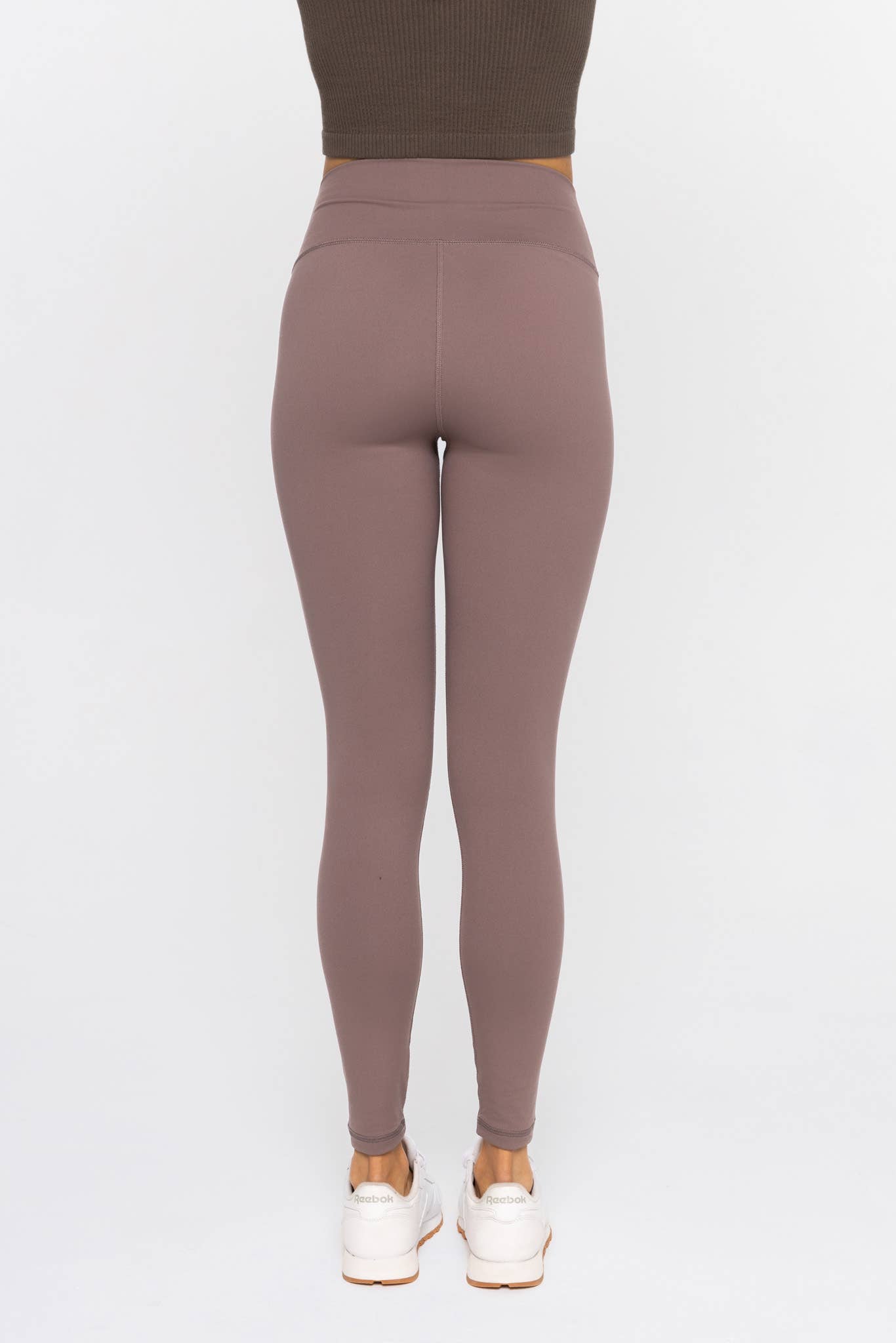 Nylon-Blend Essential Solid Leggings, black or deep taupe