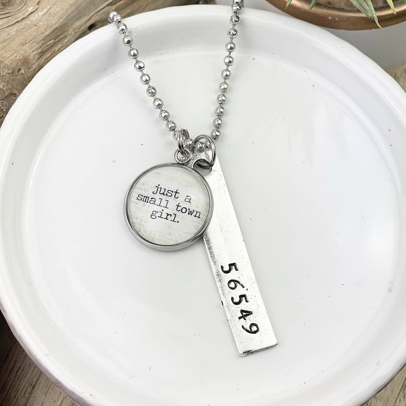 Small Town Girl Zip Code Custom Necklace