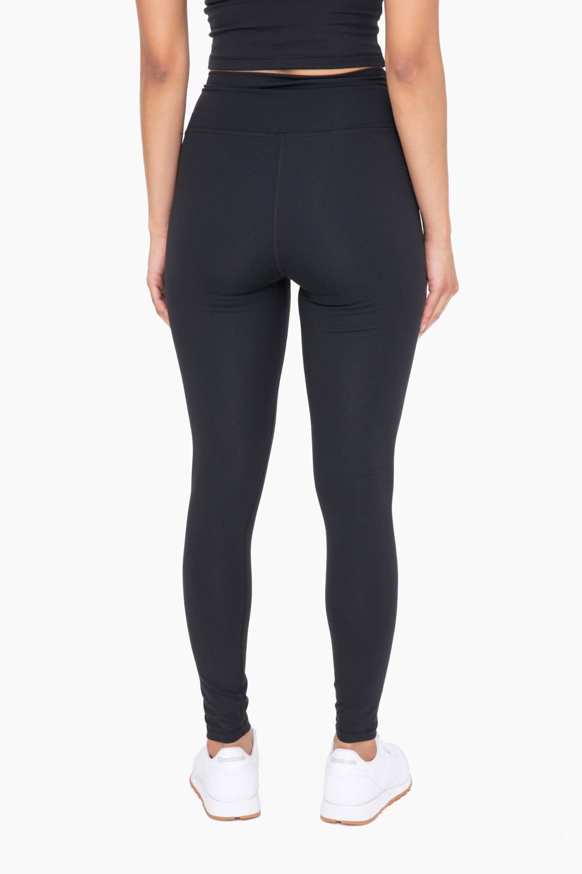 Nylon-Blend Essential Solid Leggings, black or deep taupe