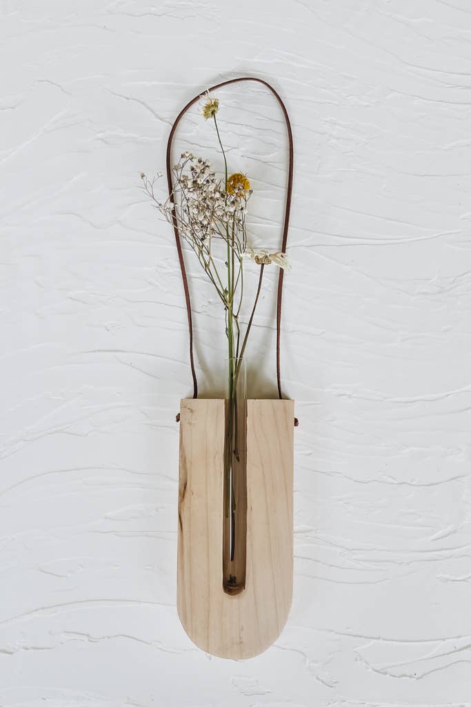 Blossom Hanging - Light wood tube vase