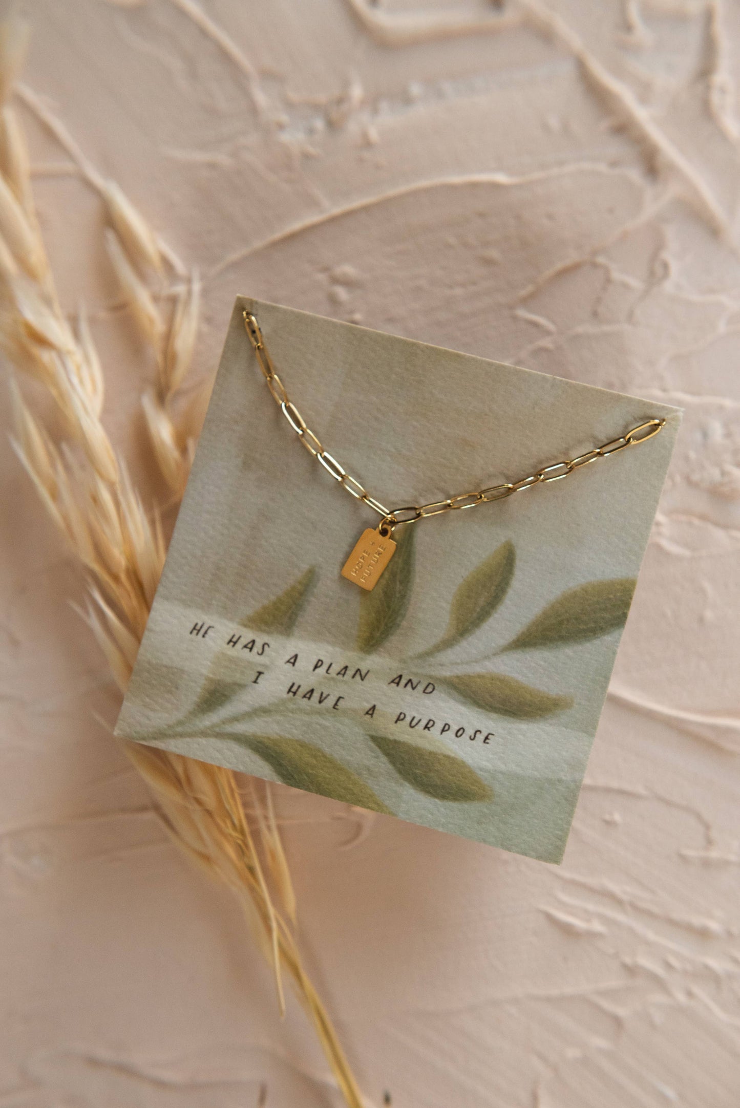 Hope + Future Mini Tag Necklace | Christian Jewelry