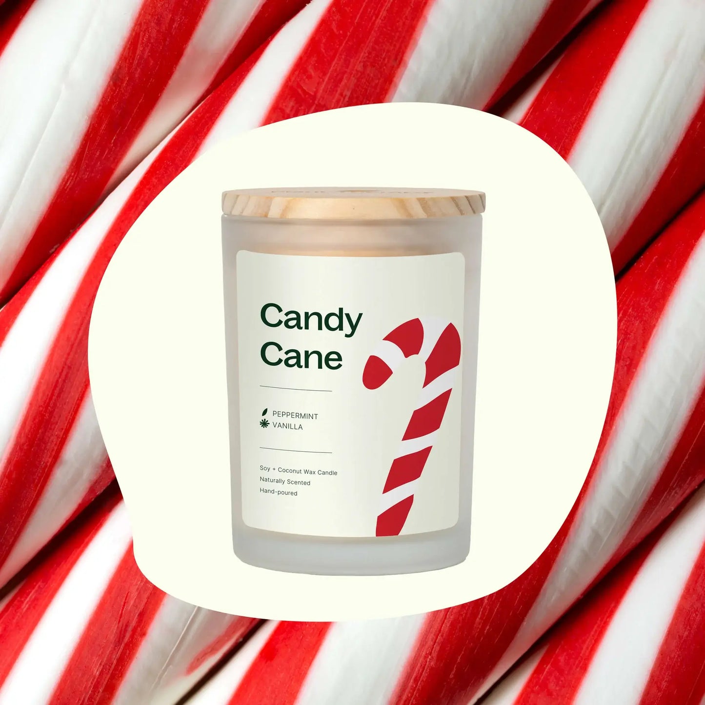 Candy Cane Naturally Scented Candle