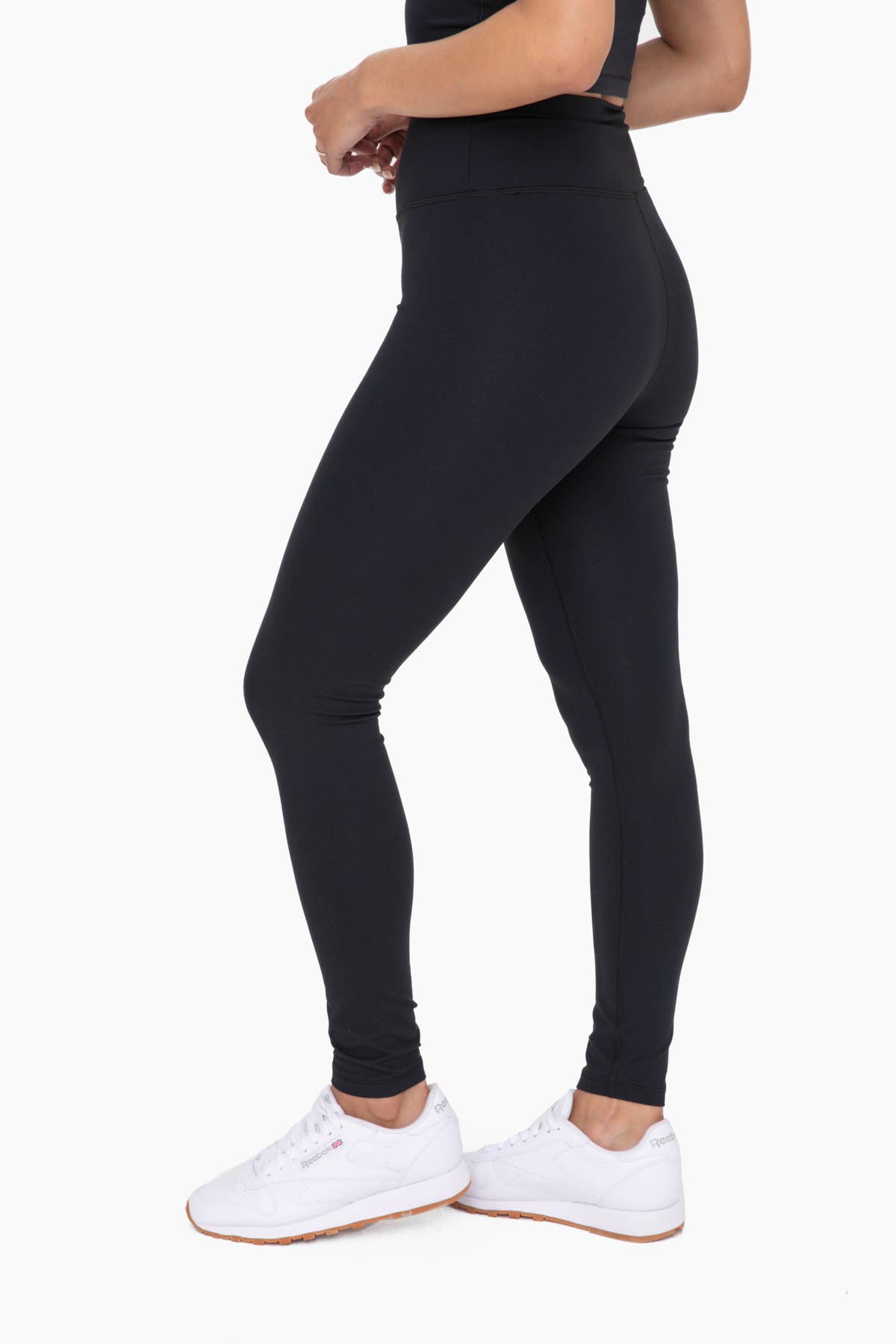 Nylon-Blend Essential Solid Leggings, black or deep taupe