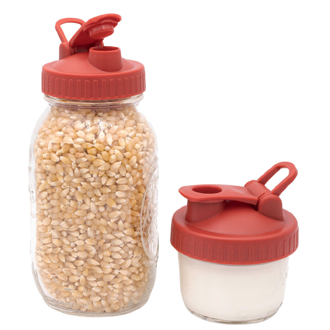 Mason Jar lids:  Pour & Store Lid with Carry Loop