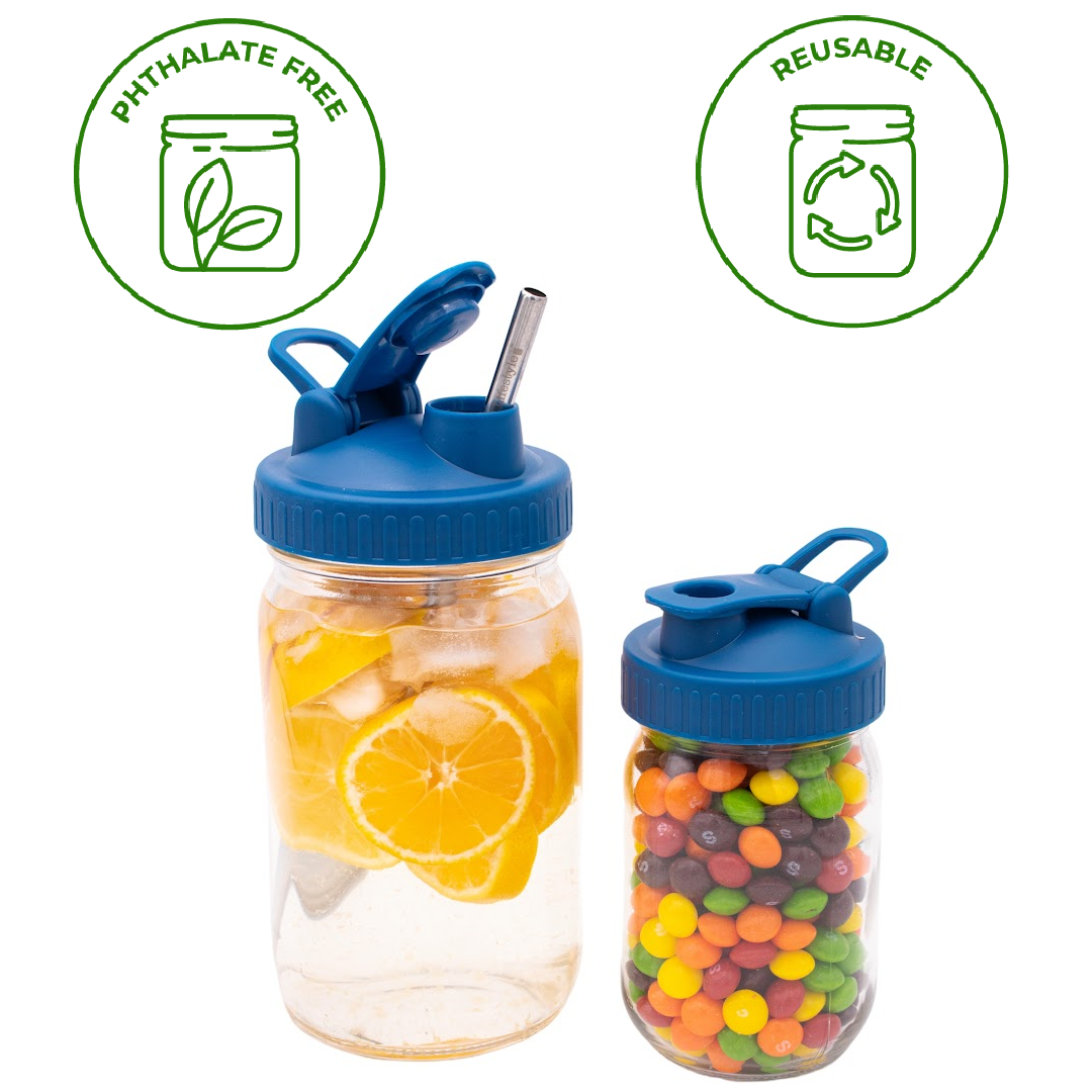 Mason Jar lids:  Pour & Store Lid with Carry Loop