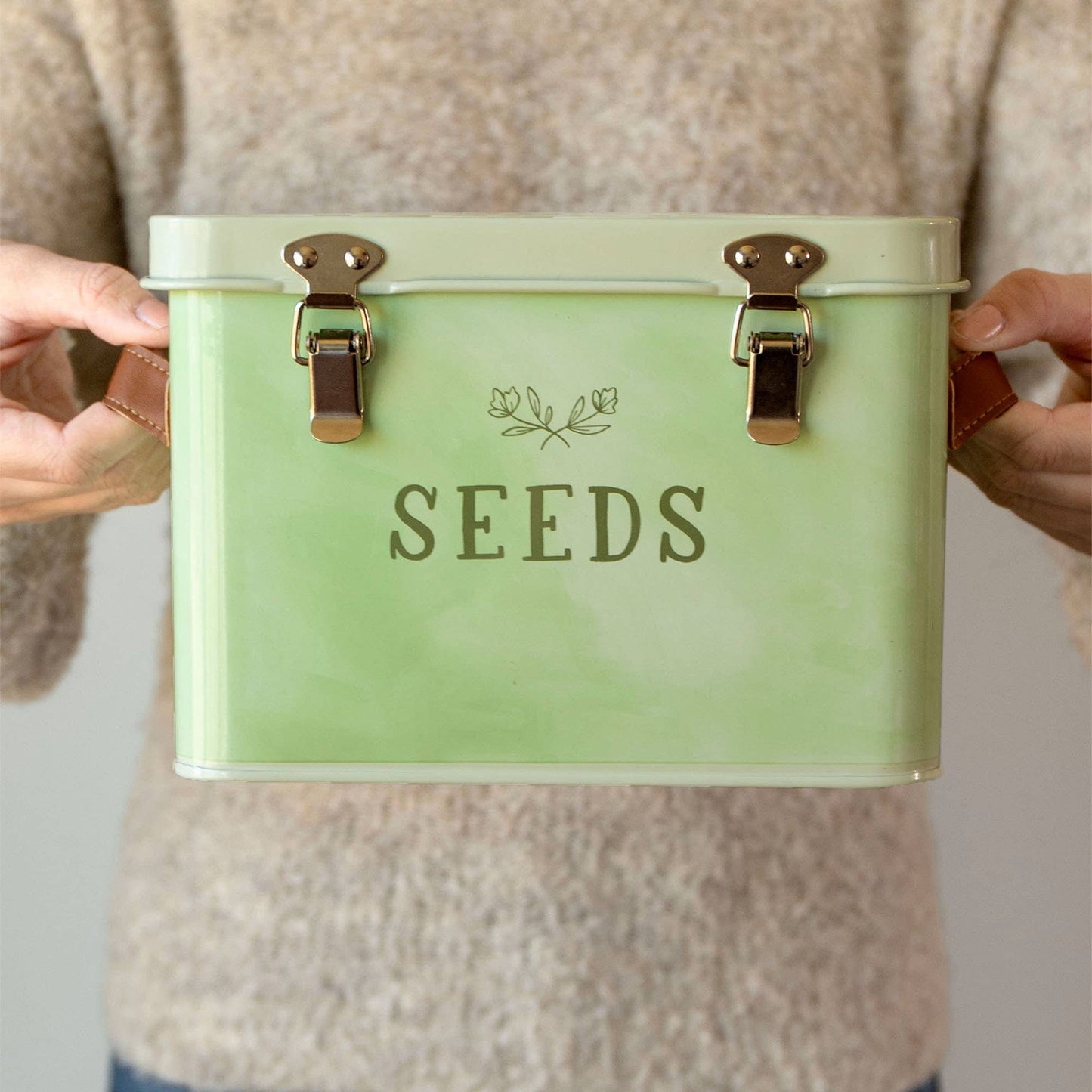 Green Thumb Tin Seed Storage Box