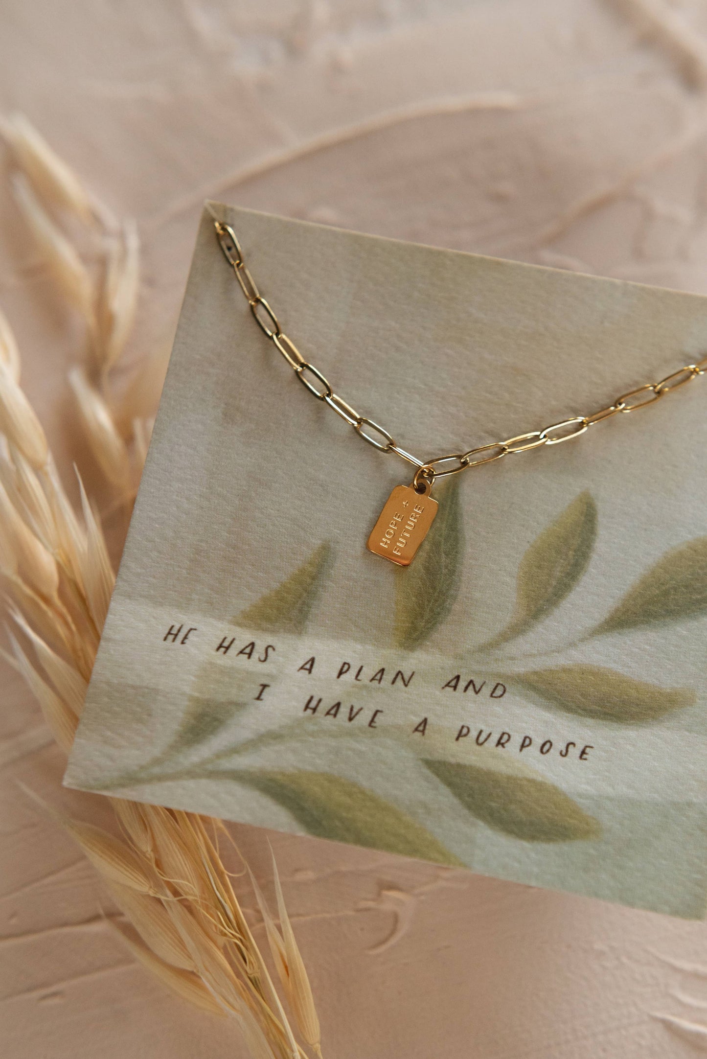 Hope + Future Mini Tag Necklace | Christian Jewelry