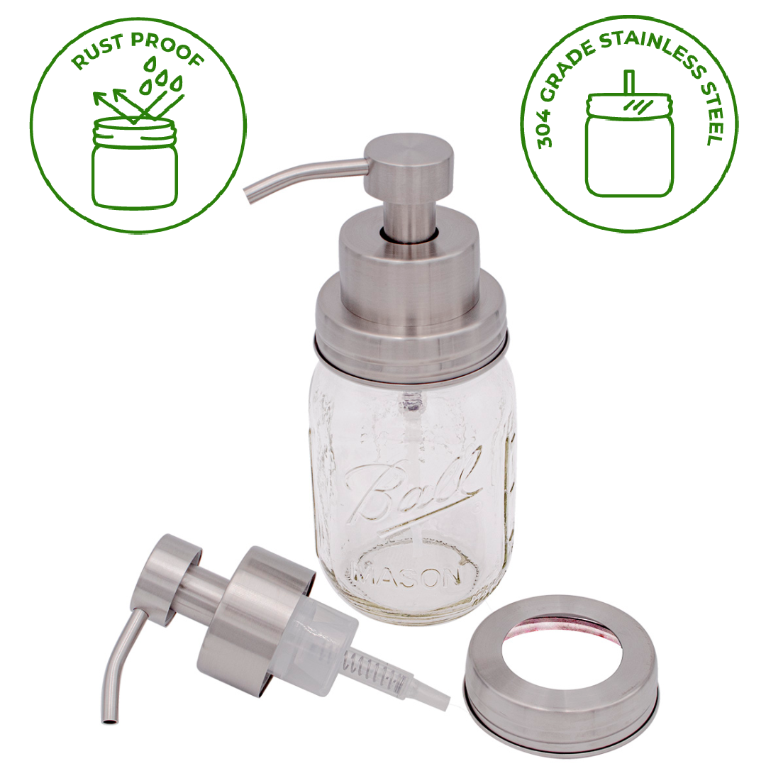 Foaming Soap Pump Dispensers for Regular Mouth Mason Jars