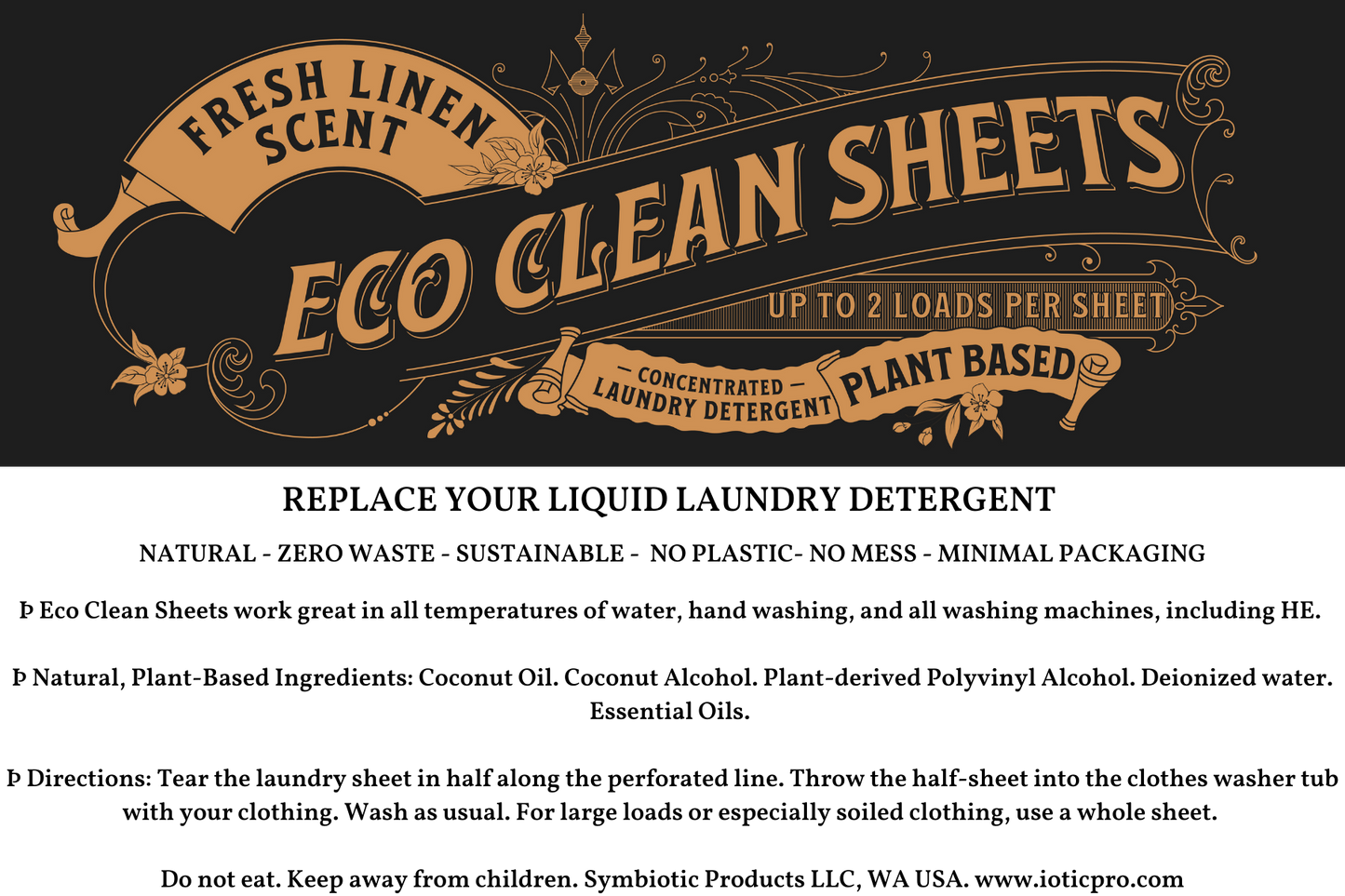 Eco Clean Sheets - Concentrated Laundry Detergent -100 Loads