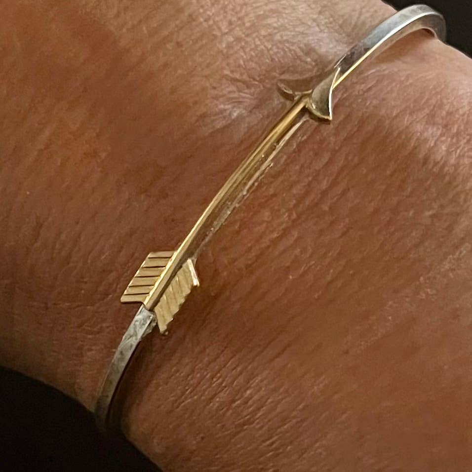 Arrow mixed metal cuff bracelet