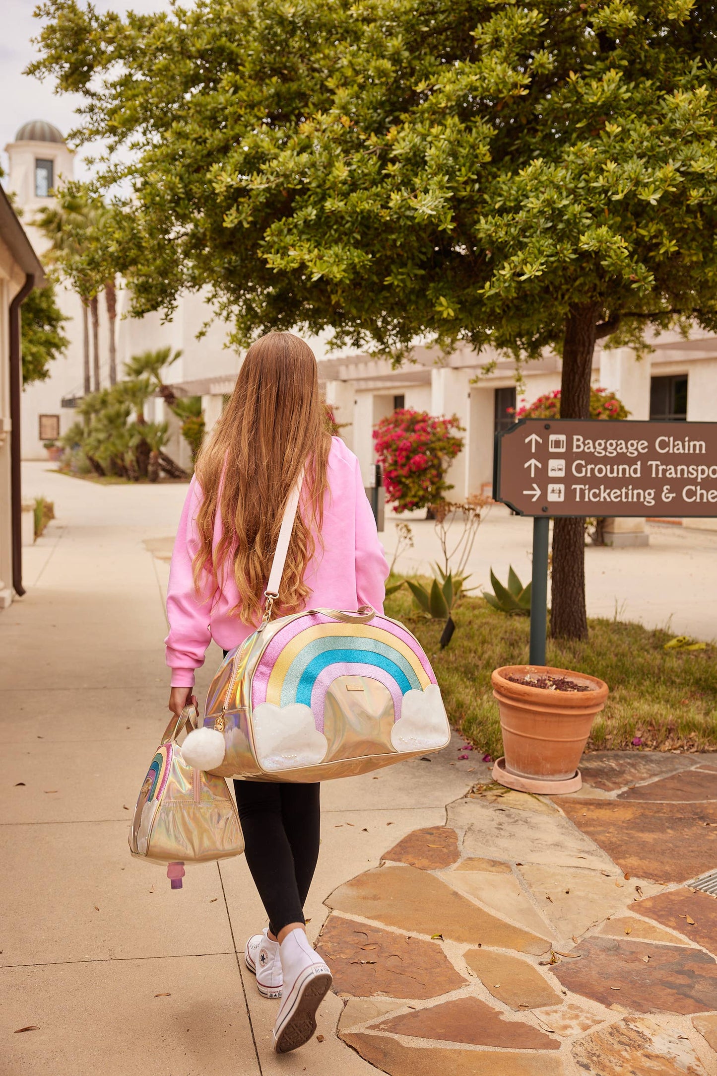 Unicorn Rainbow Overnight Bag  & Cosmetic Bag