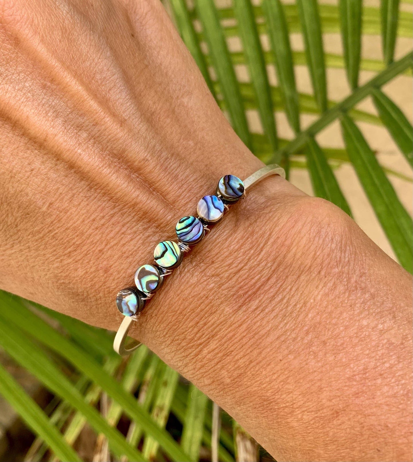 Overzealous- paua abalone silver cuff bracelet