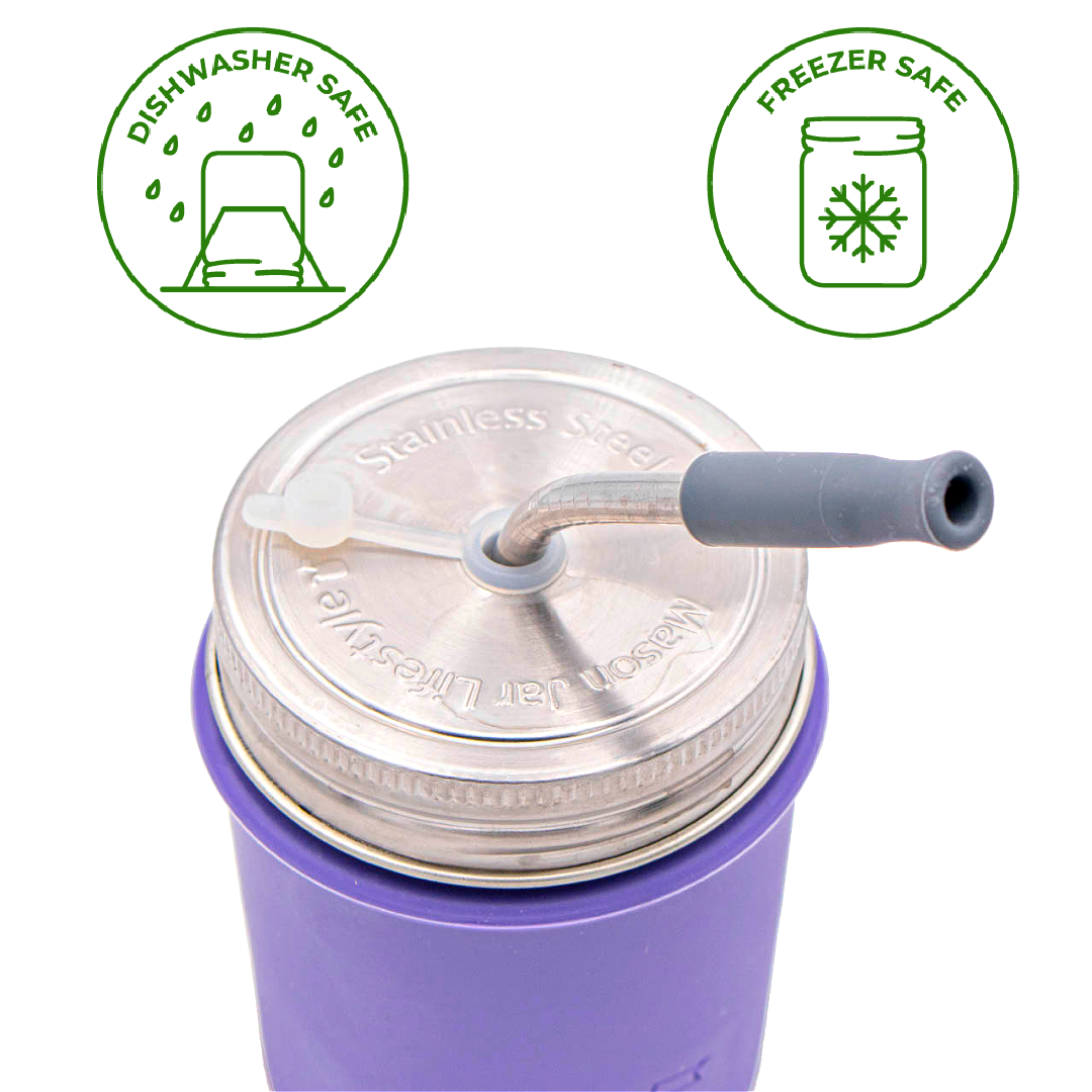 Stainless Steel Straw Hole Tumbler Lids for Mason Jars