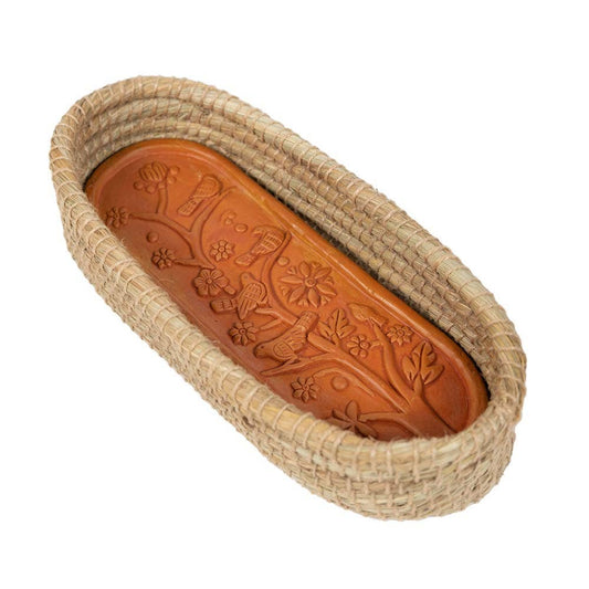 Toasty Long Bread Basket with terracotta insert