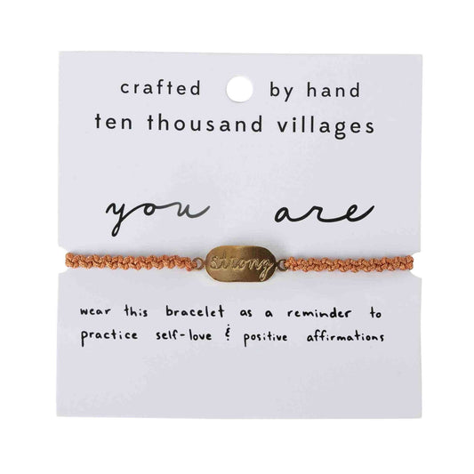 You Are Strong - handcrafted affirmation bracelet