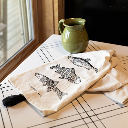 Cabin Life Fish Tea Towel