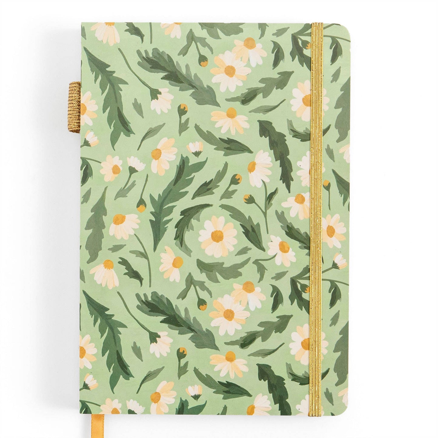 Montauk green and white floral dot grid journal