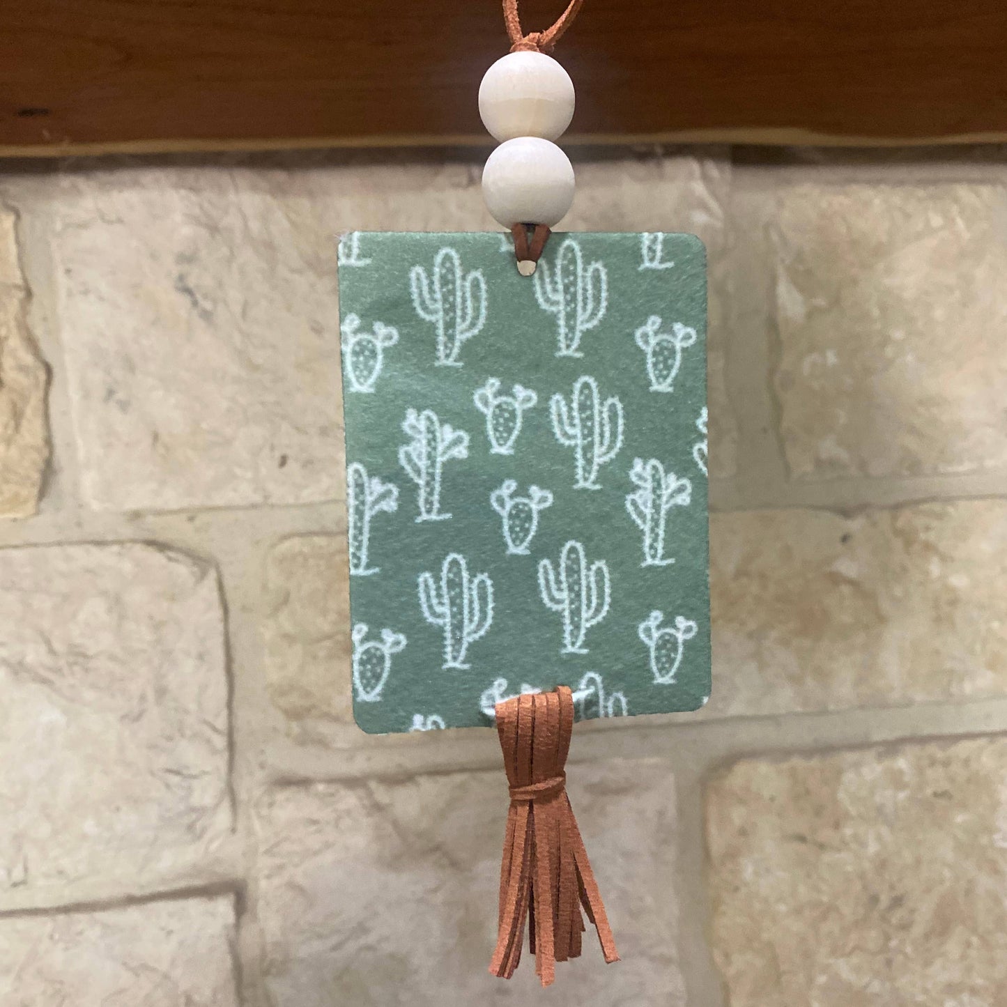 Green Cactus hanging car freshener and spray